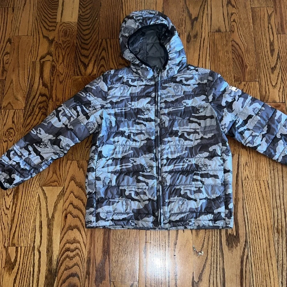 GAP x Star Wars GREY CAMO STAR WARS™ COLDCONTROL LITE PUFFER JACKET Large husky